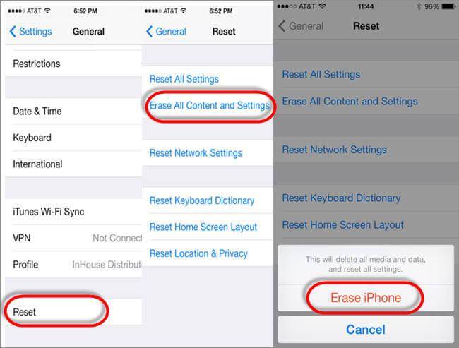 how to manually reset iphone