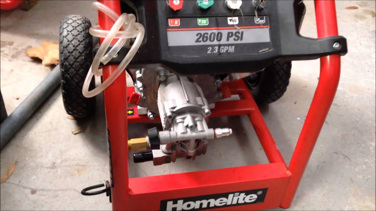 homelite 2600 psi pressure washer manual