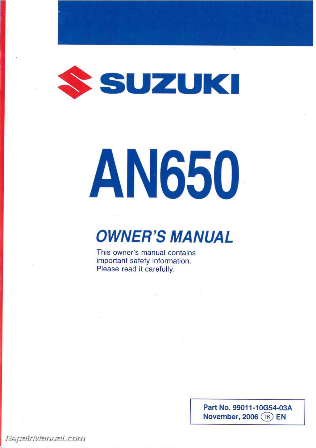 2007 suzuki burgman 650 owners manual