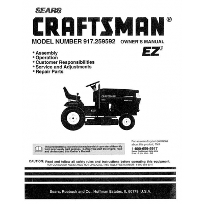 craftsman 15.5 hp riding mower manual