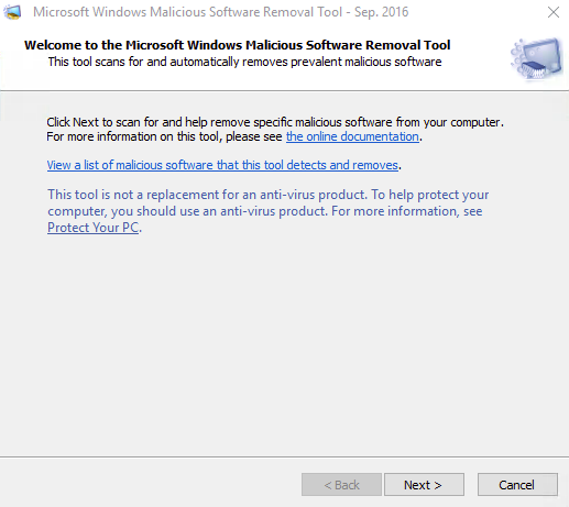 how to run windows malicious software removal tool manually